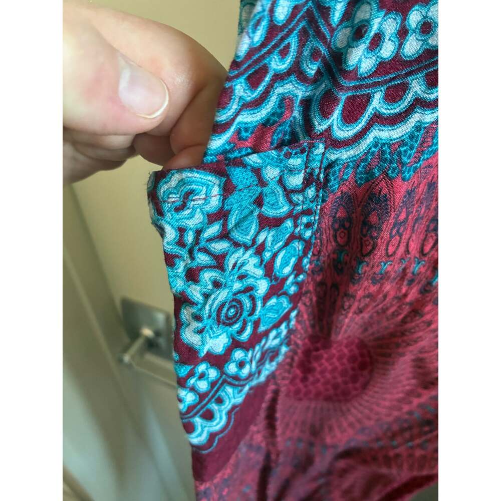 Red and Blue Boho Bohemian Pants - Picture 13 of 16